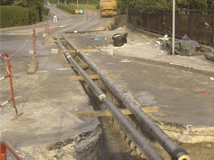 travaux de réparation réseau de chaleur